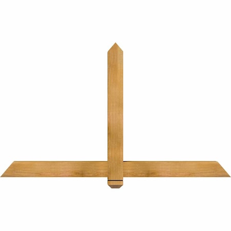 Ekena Millwork Eugene Rough Sawn Timber Gable Bracket, Western Red Cedar, 60"W x 35"H x 4"D x 4"F, 14/12 Pitch GBW060X35X0404EUG00RWR